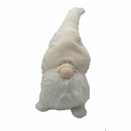 HOMEROOTS 28.25 x 7.87 x 7.87 in. Creamy White Fuzzy Fabric Gnome 399308